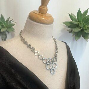 Vintage Chico's Silver Tone 16" Circle Link Necklace